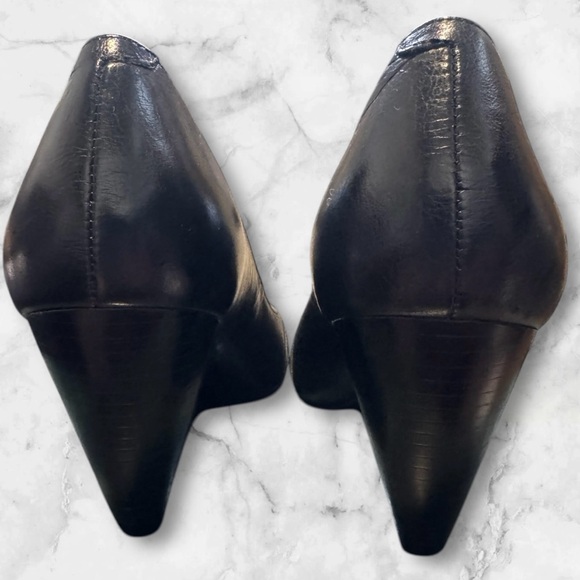 💟💎Vianni Vintage Black Leather High Heels - Picture 4 of 15